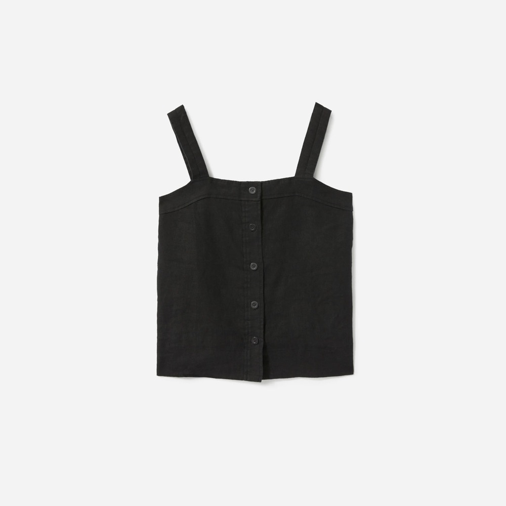 Everlane Linen Picnic Top (White Buttons)